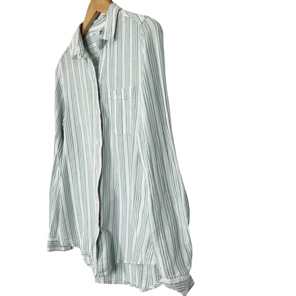 Beach Lunch Lounge Striped Long Sleeve Button Down Shirt - Picture 4 of 7